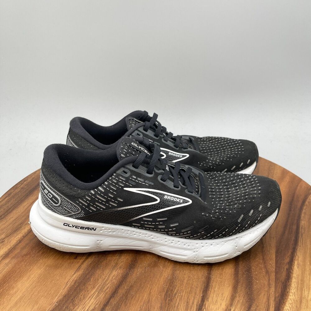 Brooks Glycerin 20 Shoes Womens Size 9 D Black Running Comfort Walking Sneakers